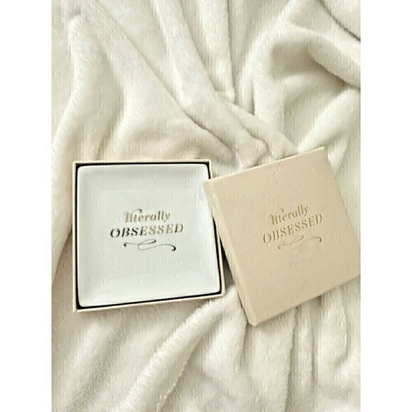 NEW Nordstrom FRINGE Studio Literally Obsessed 4” Decorative Tray Gold Cute Gift - Picture 1 of 5